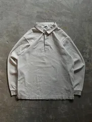 NIKE ナイキ 長袖 ポロシャツ L アイボリー ワンポイント 刺繍ロゴ