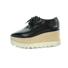 ステラマッカートニー STELLA McCARTNEY ELYSE 厚底 シューズ 靴 スクエアトゥ プラットフォーム レザー 35.5 黒 ブラック ■GY19 /MQ