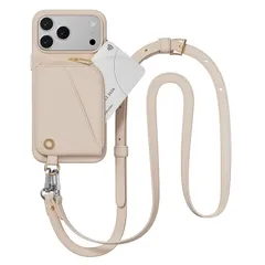 【新品】 【MagEasy】 iPhone 17 Pro Max 対応 ケース ショルダー ストラップ 付き カード入れ 合成 皮 革 スマホケース カード 収納 ポーチ付き 財布 頑丈 ショルダーケース [ iPhone17ProMax アイフォン 0