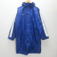 n■90ｓ■ナイキ/NIKE ビッグロゴ中綿入り ベンチコート JKT【M】青/MENS/29【中古】