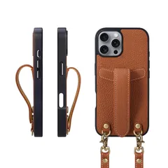 【新品】 COGURE スマホケース 互換 iPhone16ProMax ケース 本革 ショルダー COPG キャラメル 0