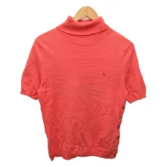 ポールスミス ブラック Paul Smith BLACK ニット カットソー 半袖 ハイネック ロゴ刺繍 ピンク M