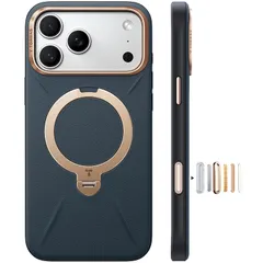 【新品】 TORRAS iPhone 17 Pro 用 ケース【新感覚レザー・スキンタッチ】Ostand Q3 レザートーン MagSafe対応 リング スタンド 360°定点回転 縦横両対応 マグネット搭載 革 カメラコントロールボタン 米軍規格 耐衝撃 0