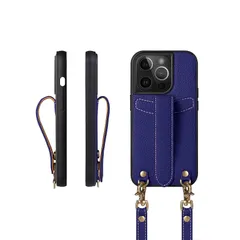 【新品】 COGURE コグレ iPhone14Pro ケース ショルダーストラップ 本革 落下防止 耐衝撃 ギフトボックス付き COPG ブルーロワイヤル【BlueRoyale】 0