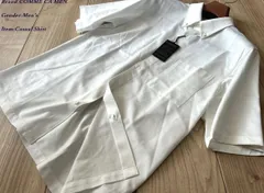 新品 COMME CA MEN コムサメン 日本製 IL PRINCIPEジャージー ボタンダウンカラーシャツ 01ホワイト Lサイズ 20IK05 定価22,000円のサムネイル