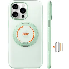 【新品】 TORRAS iPhone 16 Pro 用 ケース カメラコントロールボタン付き【森色の癒し・多機能360度回転スタンド】 縦横両対応 マグネット搭載 MagSafe対応 耐衝撃 リング 指紋防止 黄変防止 マグセーフ対応 レンズ保護 滑り止め 0