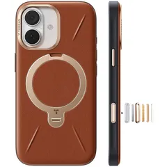 【新品】 TORRAS iPhone 17 用 ケース【新感覚レザー・スキンタッチ】Ostand Q3 レザートーン MagSafe対応 リング スタンド 360°定点回転 縦横両対応 マグネット搭載 革 カメラコントロールボタン 米軍規格 耐衝撃 指紋防止 