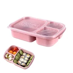 【新品】 ランチボックス 仕切り一体型 お弁当箱 冷凍弁当箱 800ml レンジ対応 汁漏れしない 軽い 小麦わら 洗いやすい 通勤/学校/ハイキング タッパー弁当 仕切りタッパー 1