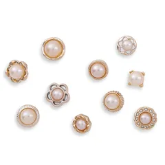 【数量限定】10個セット 装飾用 おしゃれ 縫製不要 胸飾り ジャケット 安全ピン レディース ピンバッジ パールボタン タックピン パールピン ブローチ harukita