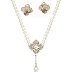 【在庫セール】8mm 冠婚葬祭用 42cm 真珠 ホワイト グランプレミアム 高級 イヤリング ネックレス ブランド パール