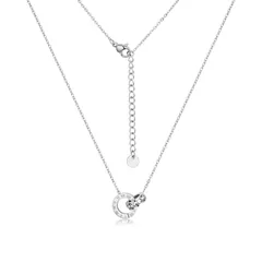 【数量限定】レディース 金属アレルギー対応 サージカルステンレス ネックレス つけっぱなし ペンダント ダブルリング ローマ数字 シンプル バレンタイン ギフト ホワイトデー 錆びないネックレス お返し 入学式 卒業式 誕生日プレゼント女性 人気 20代