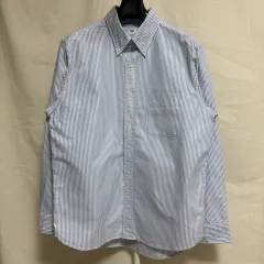 ユニクロ オックスフォード ストライプ シャツ / ライトブルー L