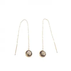 K18PG スモーキークオーツ ピアス 1.29CT