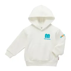 新品 [ミキハウス] WEB限定 裏起毛ダンボールニットフーディー パーカー トレーナー 長袖 ロゴ 無地 日本製 男の子 女の子 ベビー キッズ 子供服 通園 通学 10-5622-145 110cm 白