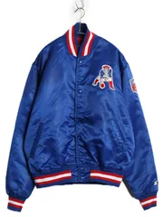 【お得なクーポン配布中!】 90s USA製 ペイトリオッツ ナイロン サテン スタジャン メンズ L / オールド NFL オフィシャル スターター 中綿 キルティング ライナー付き