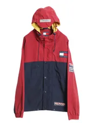 【お得なクーポン配布中!】 90s トミーヒルフィガー ナイロン セーリング ジャケット メンズ L オールド フルジップ フード パーカー ブルゾン ジャンパー パッカブル