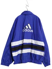 【お得なクーポン配布中!】 90s アディダス ナイロン トラック ジャケット メンズ XL / オールド フルジップ ジャンパー ウインドブレーカー 収納 フード 大きいサイズ