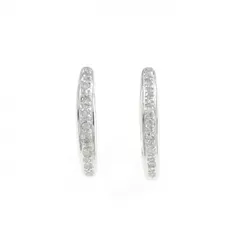 18KWG ダイヤモンド フープ ピアス