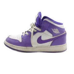 ナイキ NIKE エア ジョーダン 1 MID GS スニーカー 24.5cm パープル DQ8423-511