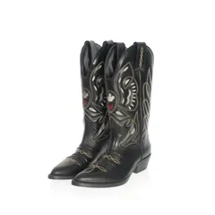 ディースクエアード DSQUARED2 23AW Heeled Boots 刺繍 ウエスタンブーツ 靴 36 ブラック 黒 S83BO0071 国内正規のサムネイル