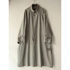 90s LANVIN ロング コート / ポリ レザー グレージュ 切替え ビンテージ O6-02024-9880