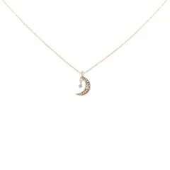 K10YG ムーン ダイヤモンド ネックレス 0.01CT