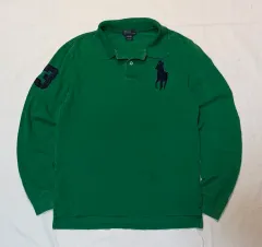 ポロラルフローレン ビックポニー チーフキープ ロングスリーブ カラーTシャツ グリーン