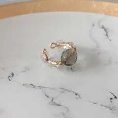 ブラックダイヤモンド ゴールド クリスタル イヤーカフ イヤカフ 上品 シンプル 小ぶり 小さめ さわやか【637】