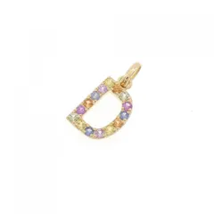 【新品】K18YG イニシャルD サファイヤ ペンダント 0.24CT