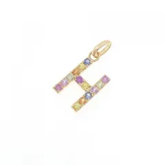 【新品】K18YG イニシャルH サファイヤ ペンダント 0.24CT