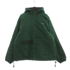 アディダス adidas ヴィンテージ 90s ナイロンジャケット 長袖 フード ロゴ 刺繍 緑 グリーン ■FF