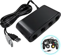 0312 ニンテンドースイッチ用 ゲームキューブ コントローラ接続タップ Switch GCコントローラー 接続タップ 3IN1 変換アダプタ TURBO連発機能 ４ポート 最大８人同時にプレイ 大乱闘スマッシュブラザーズ対応 Switch NABI_1020