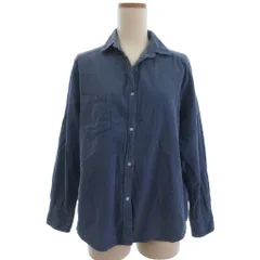 ミラオーウェン Mila Owen スキッパー コーデュロイシャツ 長袖 薄手 ブルー系 F