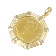 K18YG(枠) コイン ペンダント