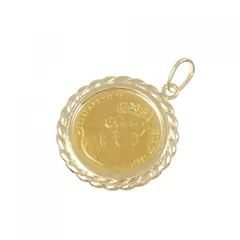 K18YG(枠) コイン ペンダント
