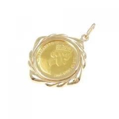 K18YG(枠) コイン ペンダント