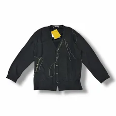 参考上代79200円 未使用 Yohji Yamamoto POUR HOMME 25AW Stitch Knit Cardigan 刺繍ニットカーディガン  ヨウジヤマモトプールオム HL-K88-196 ブラック ３ （10660M）のサムネイル