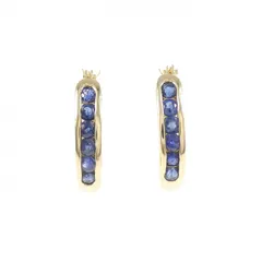 K18YG サファイヤ フープ ピアス 0.72CT