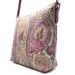 【美品】ETRO paisley shoulderbag エトロ ペイズリー柄ショルダーバッグ ナイロンレザー素材 パープルのサムネイル