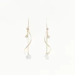 K10YG キュービック ピアス