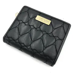 モスキーノ MOSCHINO 二つ折り財布 ハート キルティング ブラック 本革のサムネイル