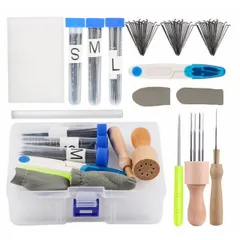 1本針 8本針 羊毛フェルト 木製 フェルティングニードル フェルトニードルホルダー フェルトニードル 初心者 Leaf キット East