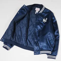 90’s MLB Official【NEW YORK YANKEES】Nylon Varsity Jacket youth-XL ヤンキース サテン スタジャン