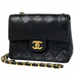 シャネル CHANEL ミニ マトラッセ シングルフラップ チェーン ショルダーバッグ ココマーク ショルダーバッグ レザー ブラック A01115 レディース 【中古】