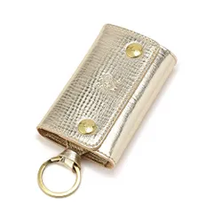 新品 [IL BISONTE (イルビゾンテ)] キーケース レザー 本革 牛革 レディース メンズ ユニセックス プラチナ 茶色