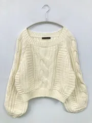 GORGE ジョージ ニット/セーター アイボリー ニット 無地 ショート丈 長袖 ボートネック