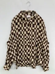 KBF ケービーエフ シャツ/ブラウス One ベージュ チェック柄 ミドル丈 長袖 レギュラーカラー