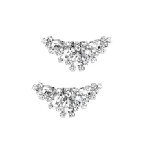 [KALOLINNA] シューズクリップ 2個セット クリスタルビジュー シューズクリップ飾り 靴飾り 汎用性 耐久性 ファション 簡単取り外し ワンタッチ着脱 結婚式 パーティー入学式 (B) 1