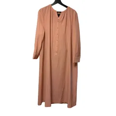  UNTITLED アンタイトル 洗える/日本製 ロングワンピース ピンク キーネックデザイン【Z1818】