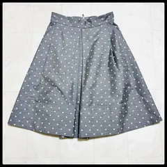 FOXEY NEW YORK ドット柄 フレアスカート 40 グレー 希少デザイン